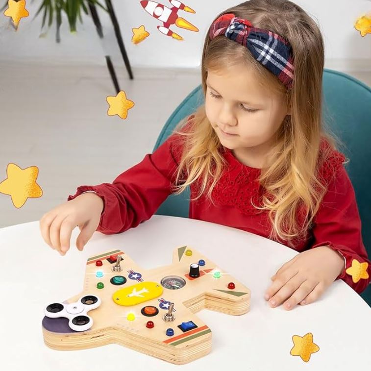 Tableau Montessori - BusyBoardCircuit™ - Aéronef - Bébé Chérie
