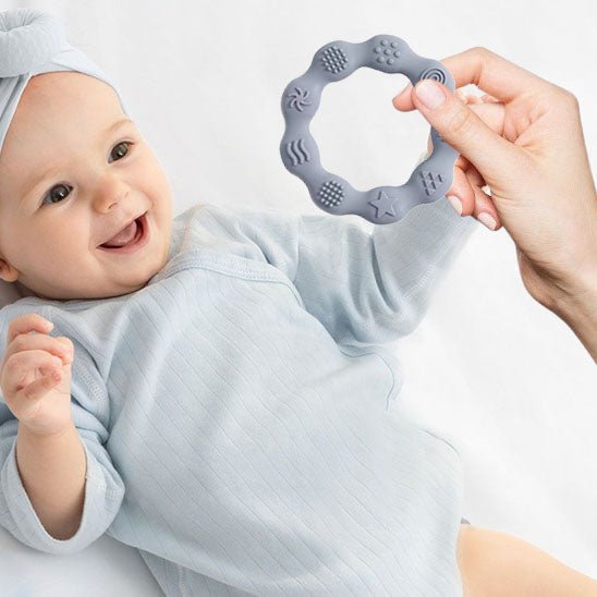 anneau de dentition anneau réconfort bébé bleu
