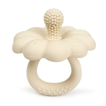 anneau de dentition bébé fleur beige
