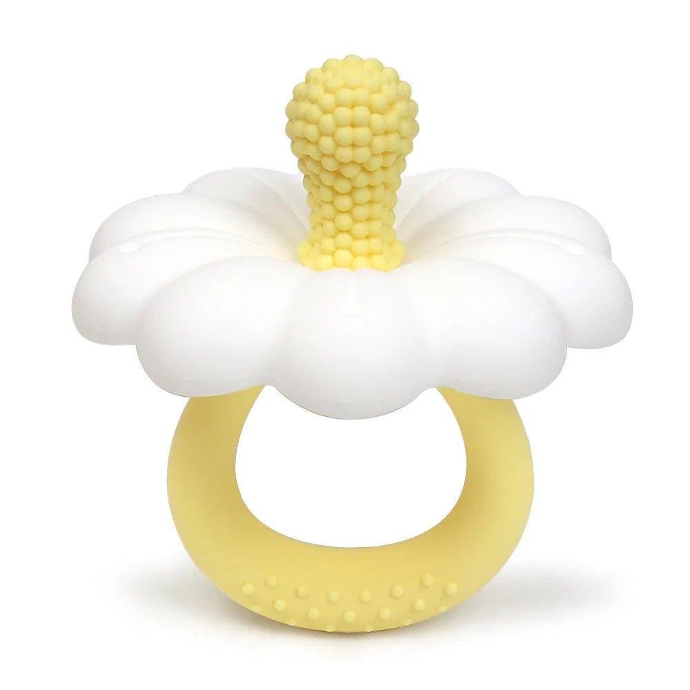anneau de dentition bébé fleur jaune