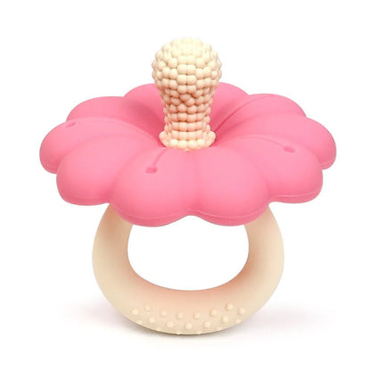 anneau de dentition bébé fleur rose