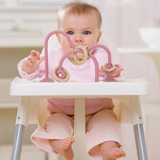 Anneau de dentition bébé montagne-russe rose foncé