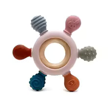 anneau de dentition gouvernail multicolore centre rose