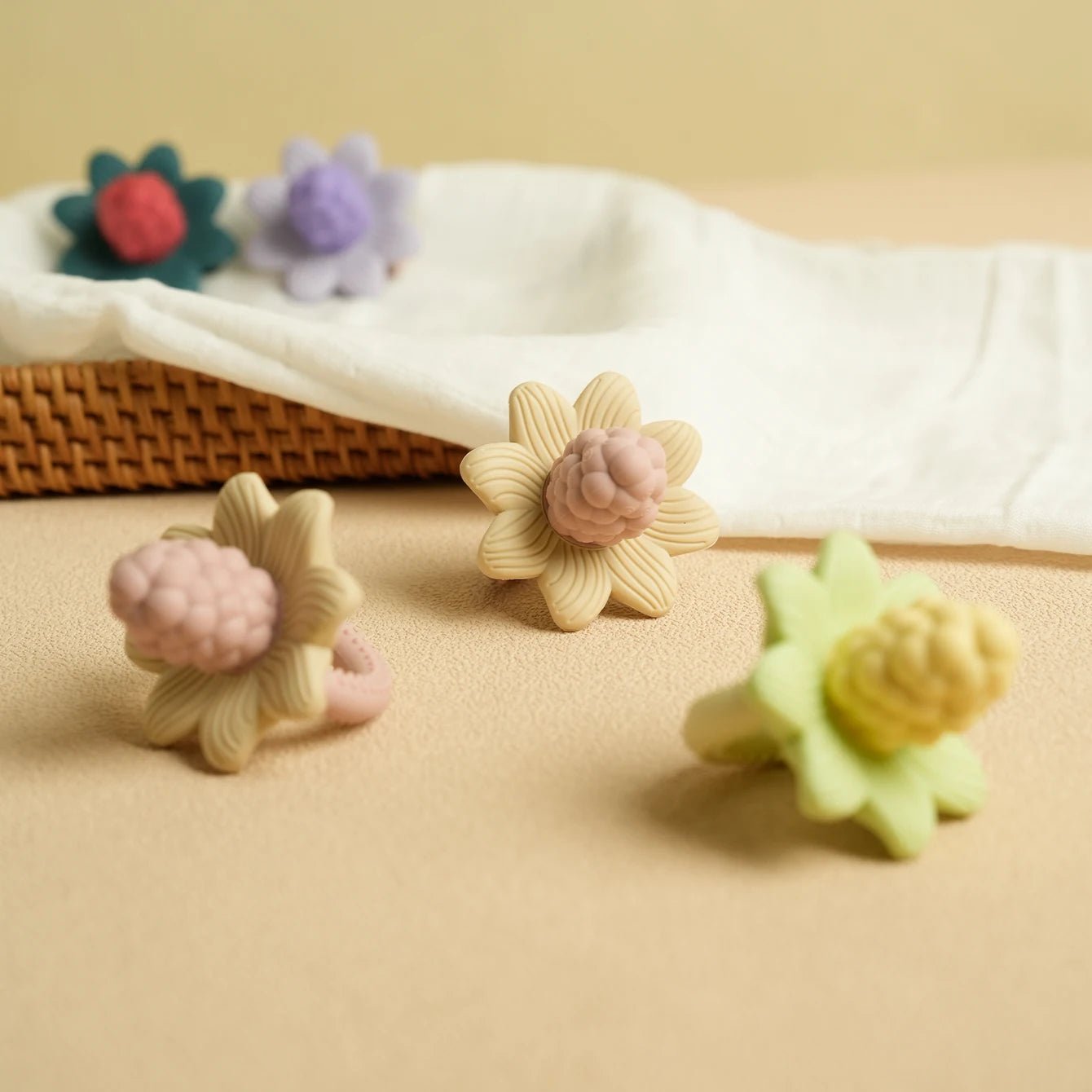 anneau de dentition réfrigérant fleur raisin couverture