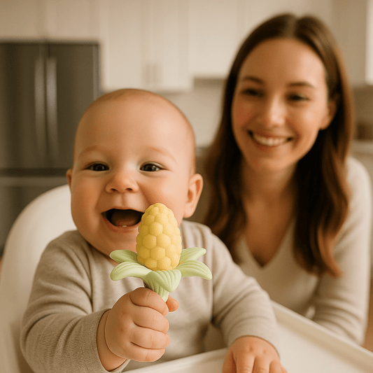 anneau de dentition réfrigérant fleur raisin maman jaune