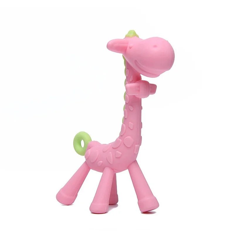 anneau de dentition réfrigérant girafe rose
