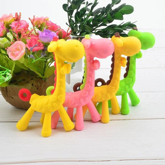 anneau de dentition réfrigérant girafes couleurs
