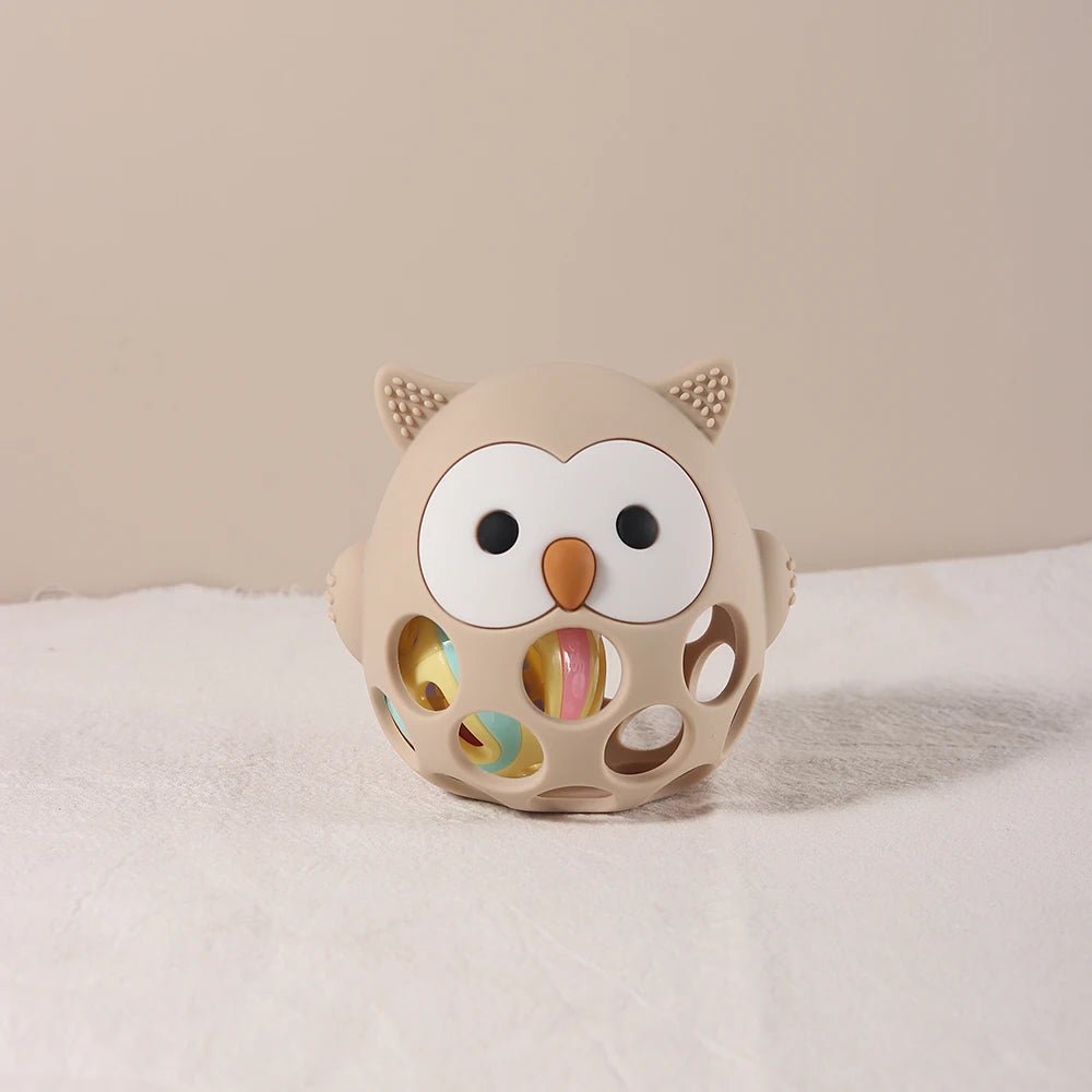 anneau de dentition réfrigérant hibou beige couverture