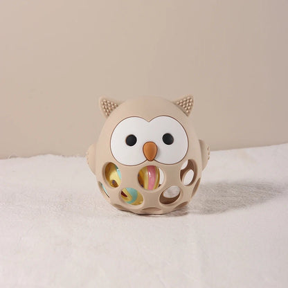 anneau de dentition réfrigérant hibou beige couverture