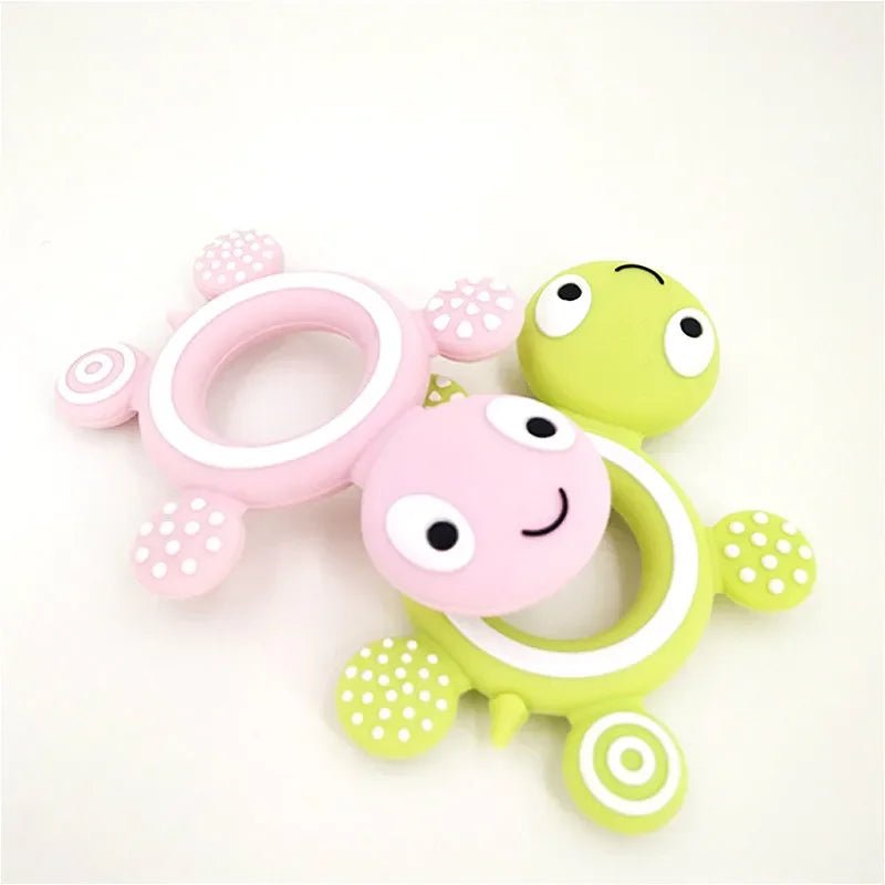 anneau de dentition réfrigérant tortue rose lime