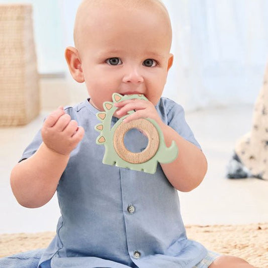 anneau de dentition réfrigéré dino vert bouche bébé