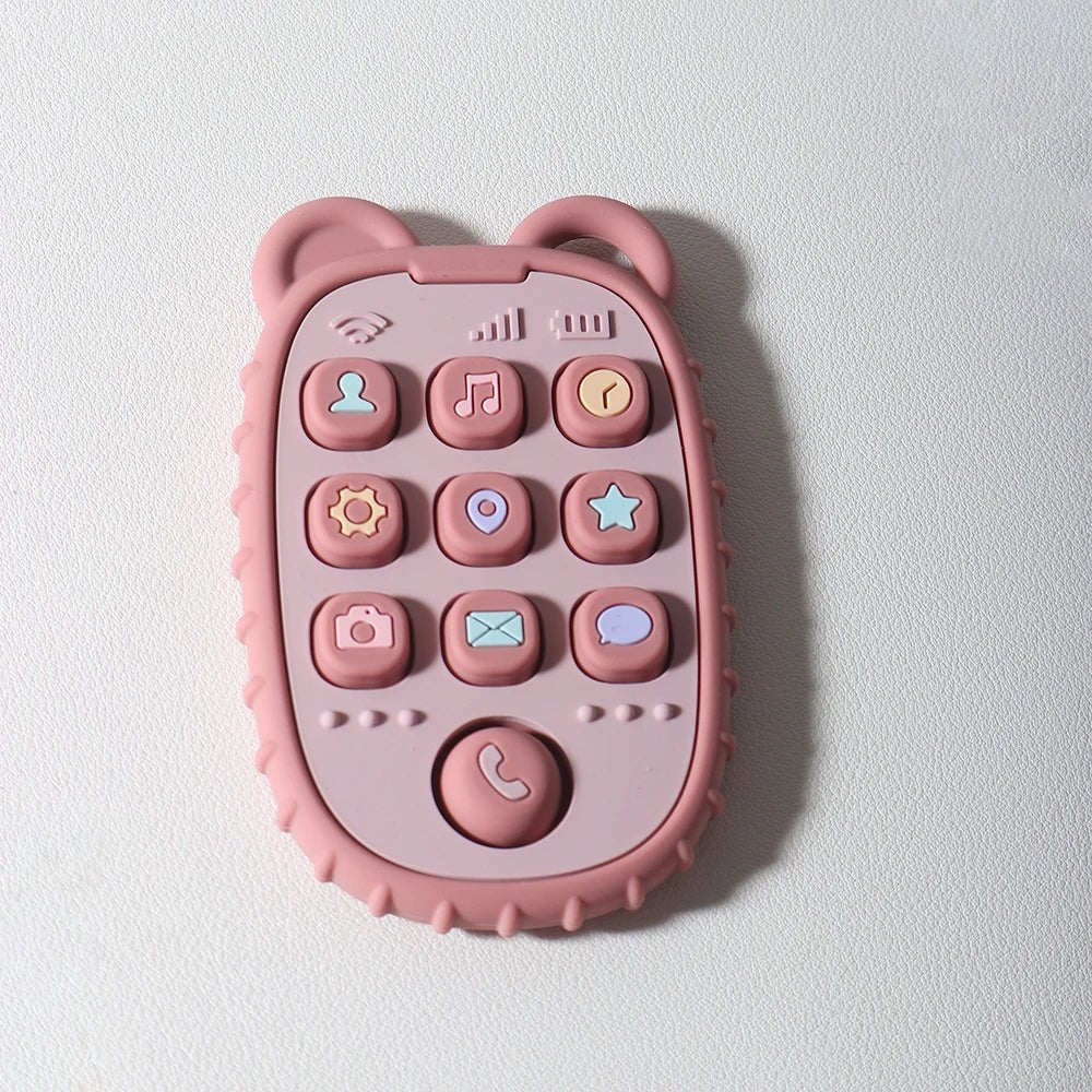 anneau dentition bébé portable rose foncé recto