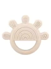 anneau dentition bébé soleil arc-en-ciel beige 