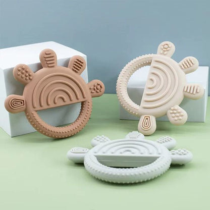 anneau dentition bébé soleil arc - en - ciel présentation cube