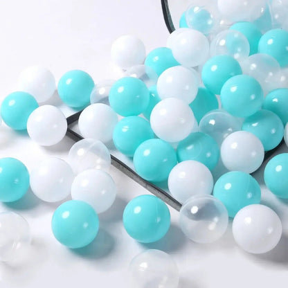 Balles piscine à balles unicolor balles turquoise, blanc et claire