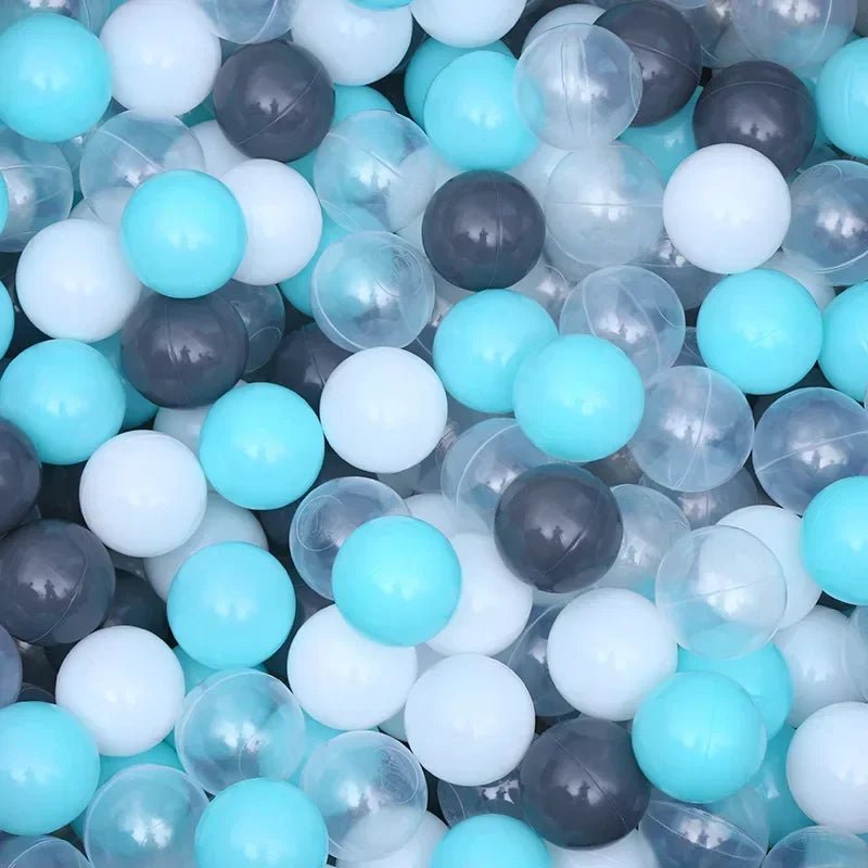 Balles piscine à balles unicolor balles turquoise, blanc et gris
