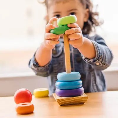 Jouet en Bois - WoodenToys™ - Tour arc - en - ciel - Bébé Chérie