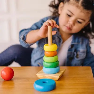 Jouet en Bois - WoodenToys™ - Tour arc - en - ciel - Bébé Chérie