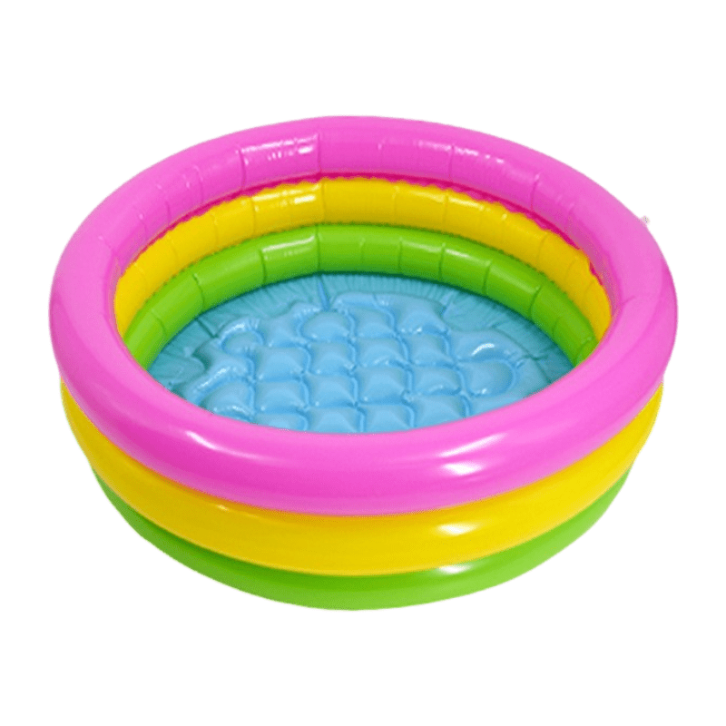 Piscine à balle  Arc en ciel piscine rose jaune vert
