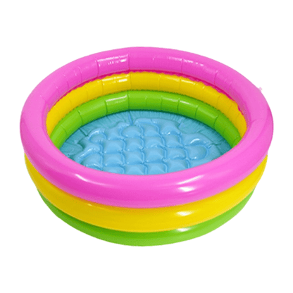 Piscine à balle  Arc en ciel piscine rose jaune vert
