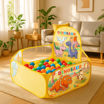 Piscine a balle bebe Dinosaures jaune balles salon