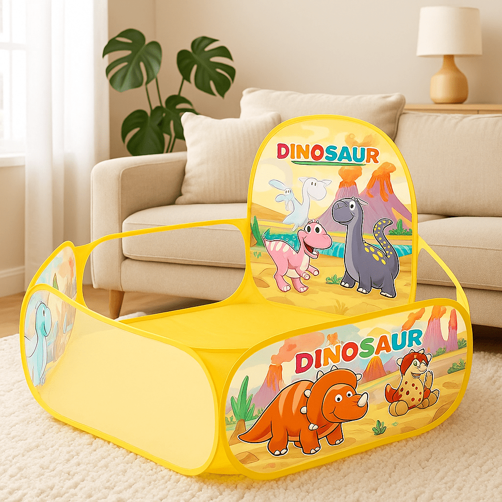 Piscine a balle bebe  Dinosaures jaune salon