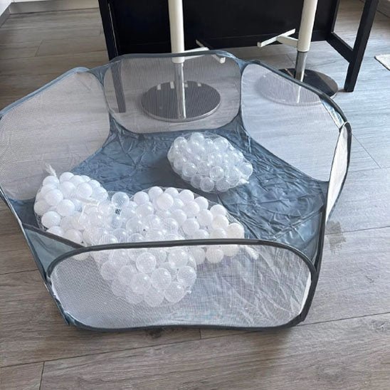 Piscine à balle Hexagone uni balles blnches