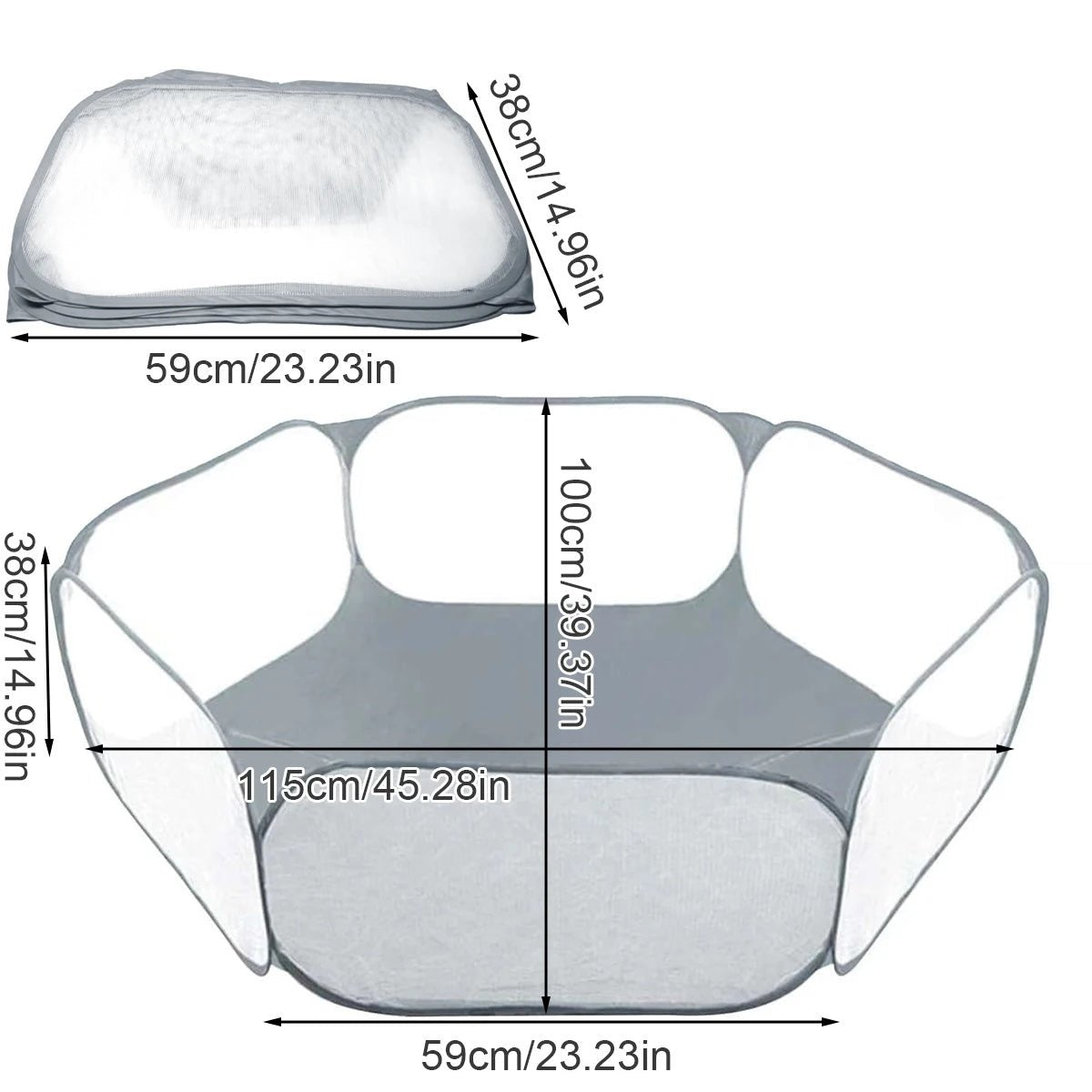 Piscine à balle Hexagone uni piscine dimensions