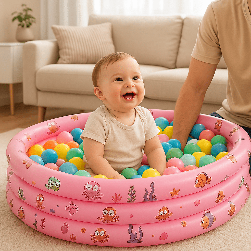 Piscine à balle pour bébé poissons bébé papa