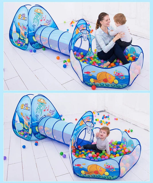 Piscine à balle pour bébé tunnel ludique bébé et maman