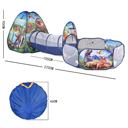Piscine à balle pour bébé tunnel ludique dimensions fermé
