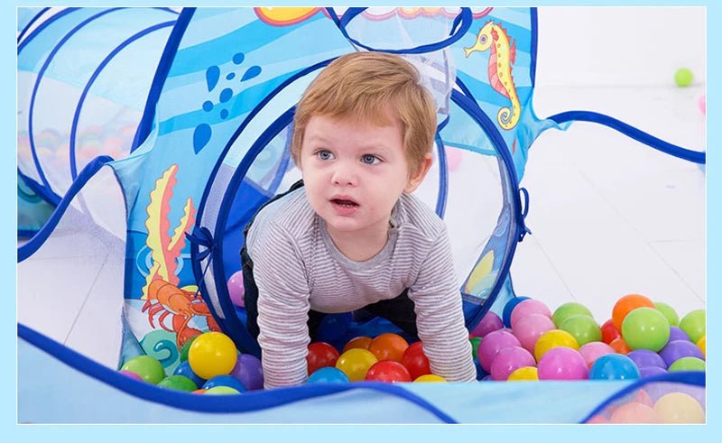Piscine à balle pour bébé tunnel ludique garçon tunnel