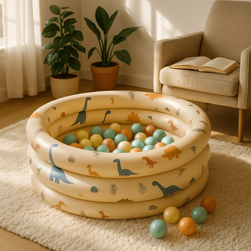 Piscine a balle Rayures vintage salon