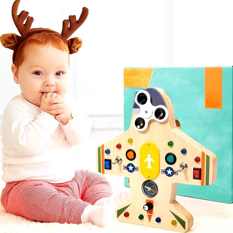 Tableau Montessori - BusyBoardCircuit™ - Aéronef - Bébé Chérie