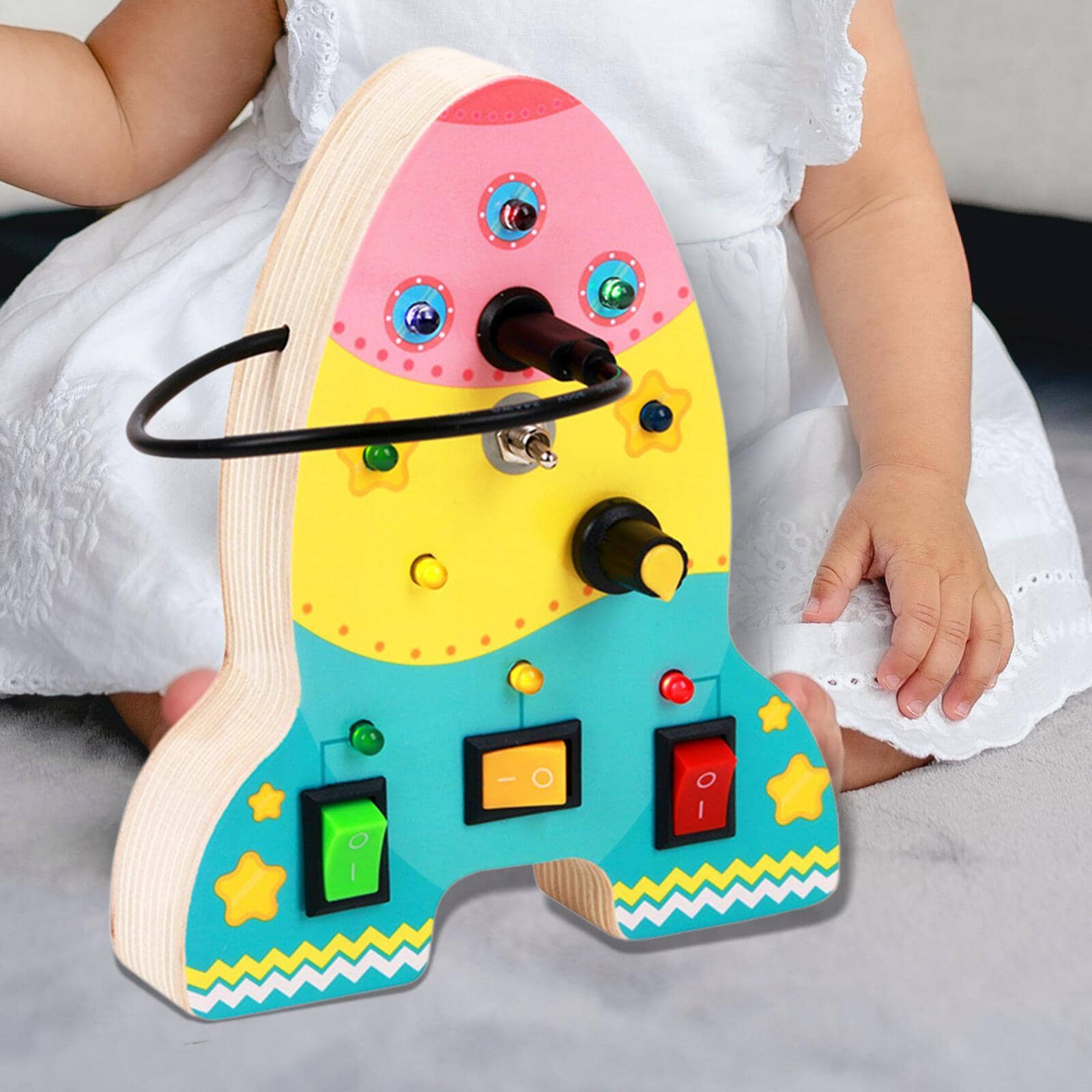 Tableau Montessori - BusyBoardCircuit™ - Fusée - Bébé Chérie